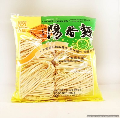 SIX FORTUNE Plain Noodles 340g