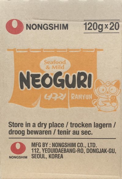 Nongshim Neoguri Mild Seafood Noodle Ramyun 20x120g