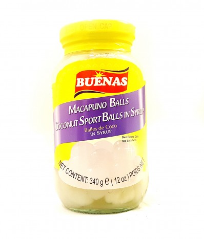 BUENAS Macapuno Balls - Coconut Sport Balls in Syrup 340g