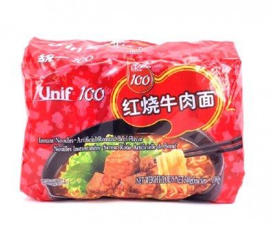 统一100 红烧牛肉面 5 X 108g