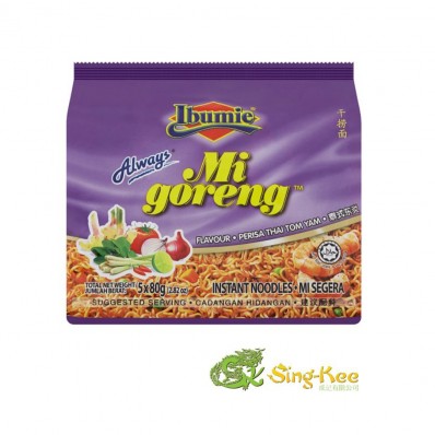 Ibumie Always Mi Goreng Thai Tom Yam Flavour Instant Noodles 5 x 80g