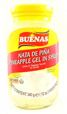 BUENAS Nata De Pina Pineapple Gel in Syrup 340g