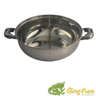 DIVIDED STEAMBOAT HOTPOT POT WITH LID 32CM